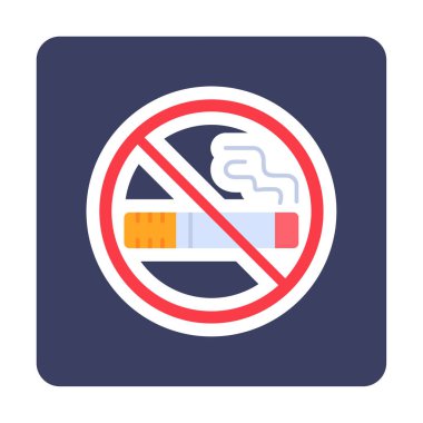 Basit Sigara İçilmez alanı simgesi, vektör illüstrasyonu