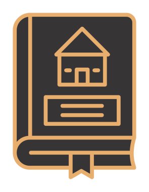 Mimarlık Kitabı düz simgesi, vektör illüstrasyonu 