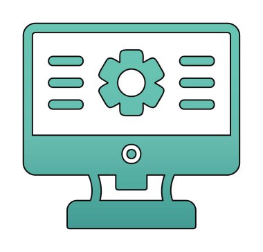 bilgisayar izleme simgesi, vektör illüstrasyonu basit tasarım