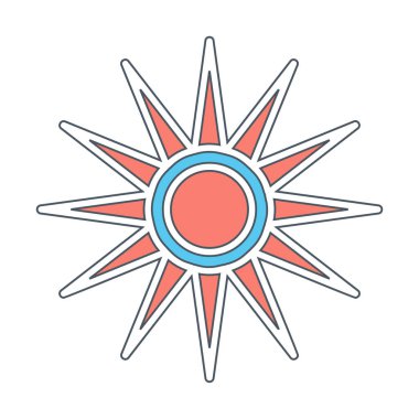 Optik radyasyon işareti vektör düz simgesi 