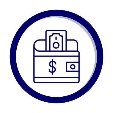 Dolar işareti simgesi tasarımı olan cüzdan