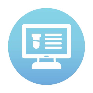 test tüpü ve bilgisayar ekran simgesi modayı izole etti. Bilgisayar Bilimi                                          