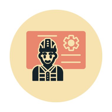 Mimar, sunum simgesi vektör illüstrasyonu yapıyor 