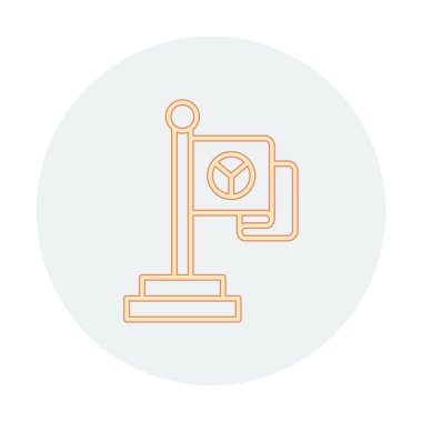 Barış bayrağı simgesi, vektör illüstrasyonu 