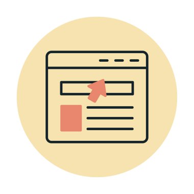 Web sayfası simgesi, vektör illüstrasyonu