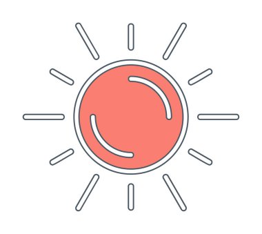 Güneş düz simge vektör çizim