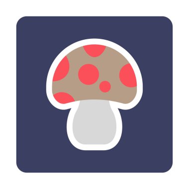 Mantar. Web simgesi basit illüstrasyon