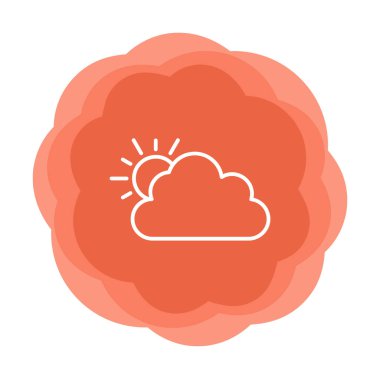 Bulut simgesi olan güneş. hava vektörü 