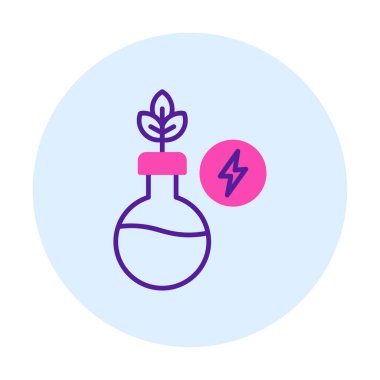 Test tüpünde bitki ve enerji sembolü olan bilim konsepti  