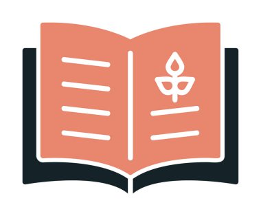 Biyoloji kitabı ikonu vektör illüstrasyonu