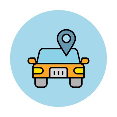 Araba Konumu ikon vektör illüstrasyonu                      