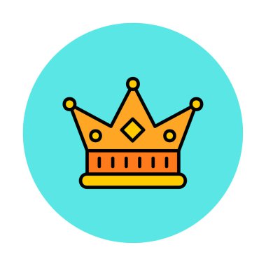 Taç. Web simgesi basit illüstrasyon tasarımı