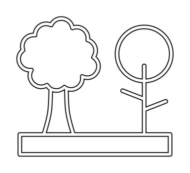 Kişisel ve ticari kullanım için ağaç simgesi vektör illüstrasyonu.