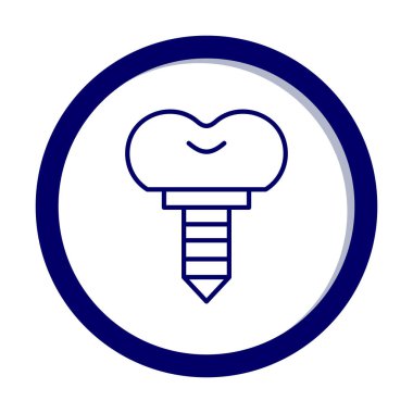 Diş implantı ikon vektör illüstrasyonu