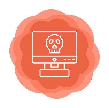 Bilgisayar korsanlığı simgesi, basit bir stil. vektör