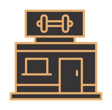 spor salonu modern ikon vektör illüstrasyonu                         