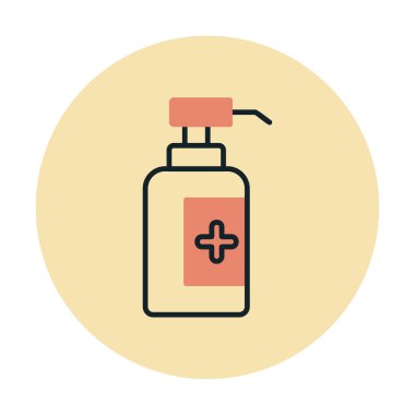 Dezenfektan şişesi ikonu. vektör illüstrasyonu 