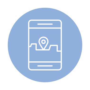 Akıllı telefon GPS simgesi, vektör illüstrasyonu 