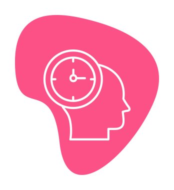 İnsan kafası ikonlu saat. vektör illüstrasyonu                          