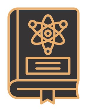 Fizik Kitabı vektör illüstrasyonu, simge ögesi arkaplanı