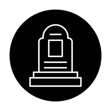 mezar taşı düz simgesi, vektör illüstrasyonu