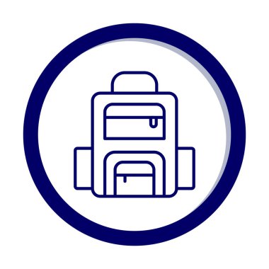 Sırt çantası ikon vektörü. Okul sırt çantası tabelası. izole edilmiş sınır sembolü çizimi