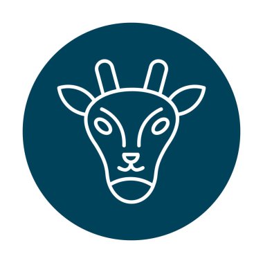 Zürafa baş web simgesi, vektör illüstrasyonu 