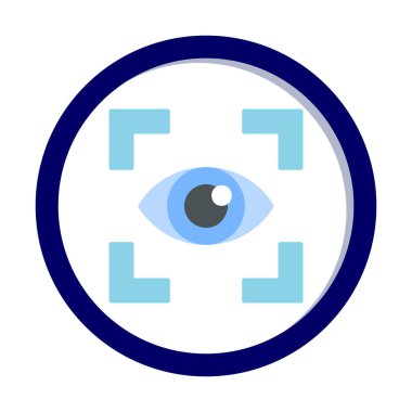 Vizyon düz simgesi, vektör çizim