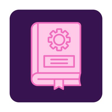 Mekanik kitap düz simgesi, vektör illüstrasyonu 