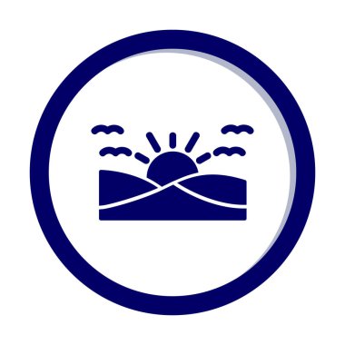 düz gün batımı ve deniz vektör çizimi tasarımı