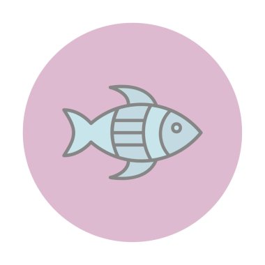 balık yassı simgesi, vektör illüstrasyonu