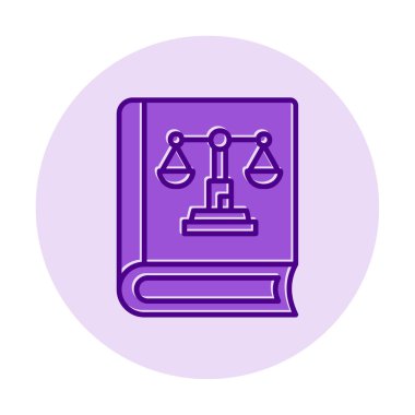 Adalet kitabı simgesi, vektör illüstrasyonu