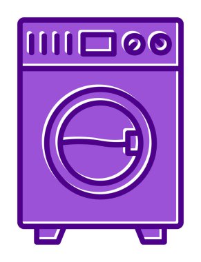çamaşır makinesi simgesi. Basit resimleme