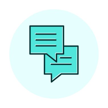 Sohbet düz simgesi, vektör illüstrasyonu