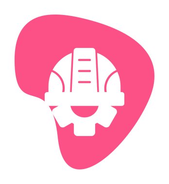 Güvenli Miğfer Düz Vektör Simgesi.                        