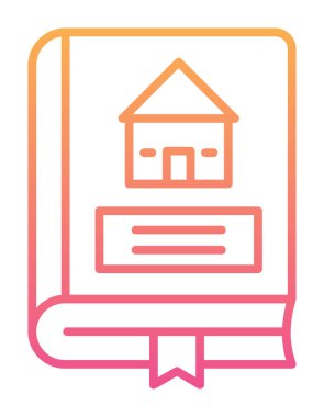 Mimarlık Kitabı düz simgesi, vektör illüstrasyonu 