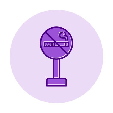 Basit Sigara İçilmez alanı simgesi, vektör illüstrasyonu