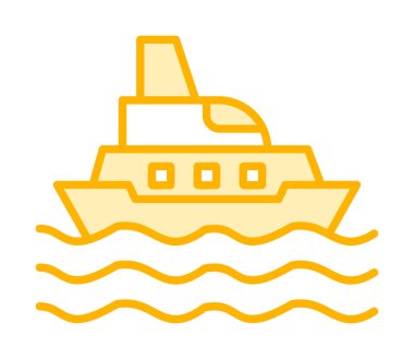 Gemi simgesi, vektör illüstrasyonu