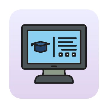 çevrimiçi eğitim simgesinin vektör illüstrasyonu               
