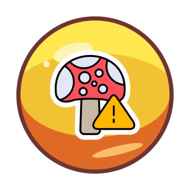 Mantar. Web simgesi basit illüstrasyon