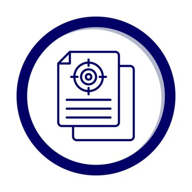 Hedef simgeye sahip bir belgenin vektör illüstrasyonu 