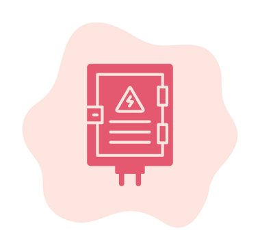 Elektrik Paneli düz simgesi, vektör illüstrasyonu                            