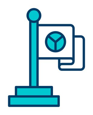 Barış Bayrağı Web simgesi, vektör illüstrasyonu