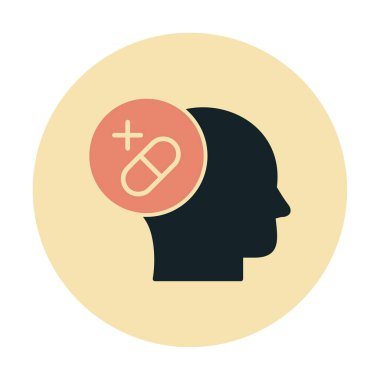 Tıbbi ve sağlık ikonu, vektör illüstrasyon. Ruh Sağlığı Konsepti                                    