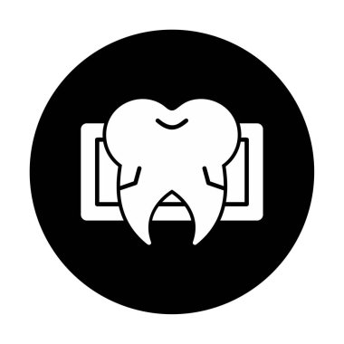 Diş bakımı ikonu, basit tasarım. Vektör çizimi. Diş röntgeni                                