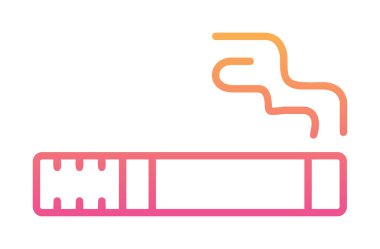 sigara yassı simgesi, vektör illüstrasyonu  