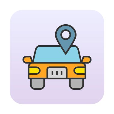 Araba Konumu ikon vektör illüstrasyonu                      