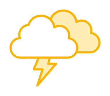 Yıldırım ikonlu fırtına bulutları. vektör illüstrasyonu                   