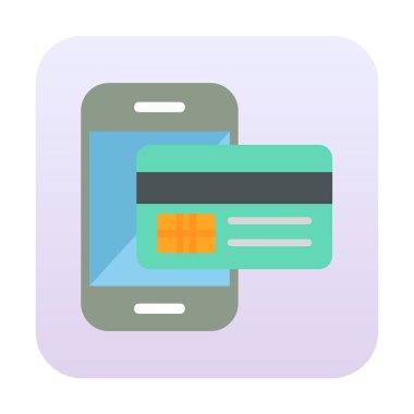 Kart ödemesi. Mobil ödeme ana hatları vektör simgesi