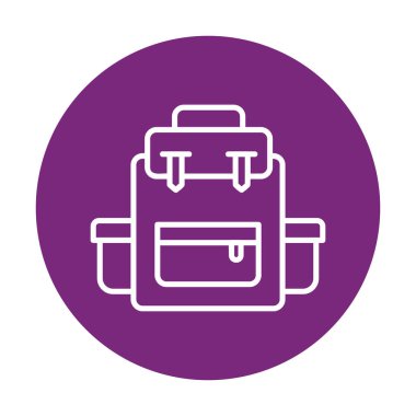 Sırt çantası ikon vektörü. Okul sırt çantası tabelası. izole edilmiş sınır sembolü çizimi